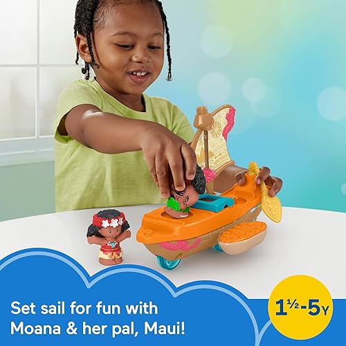 Miniatura 2 de Disney Princess Toddler Toys Moana & Maui'S Canoe Toy Boat con movimiento de onda y 2 figuras de personajes para mayores de 18 meses