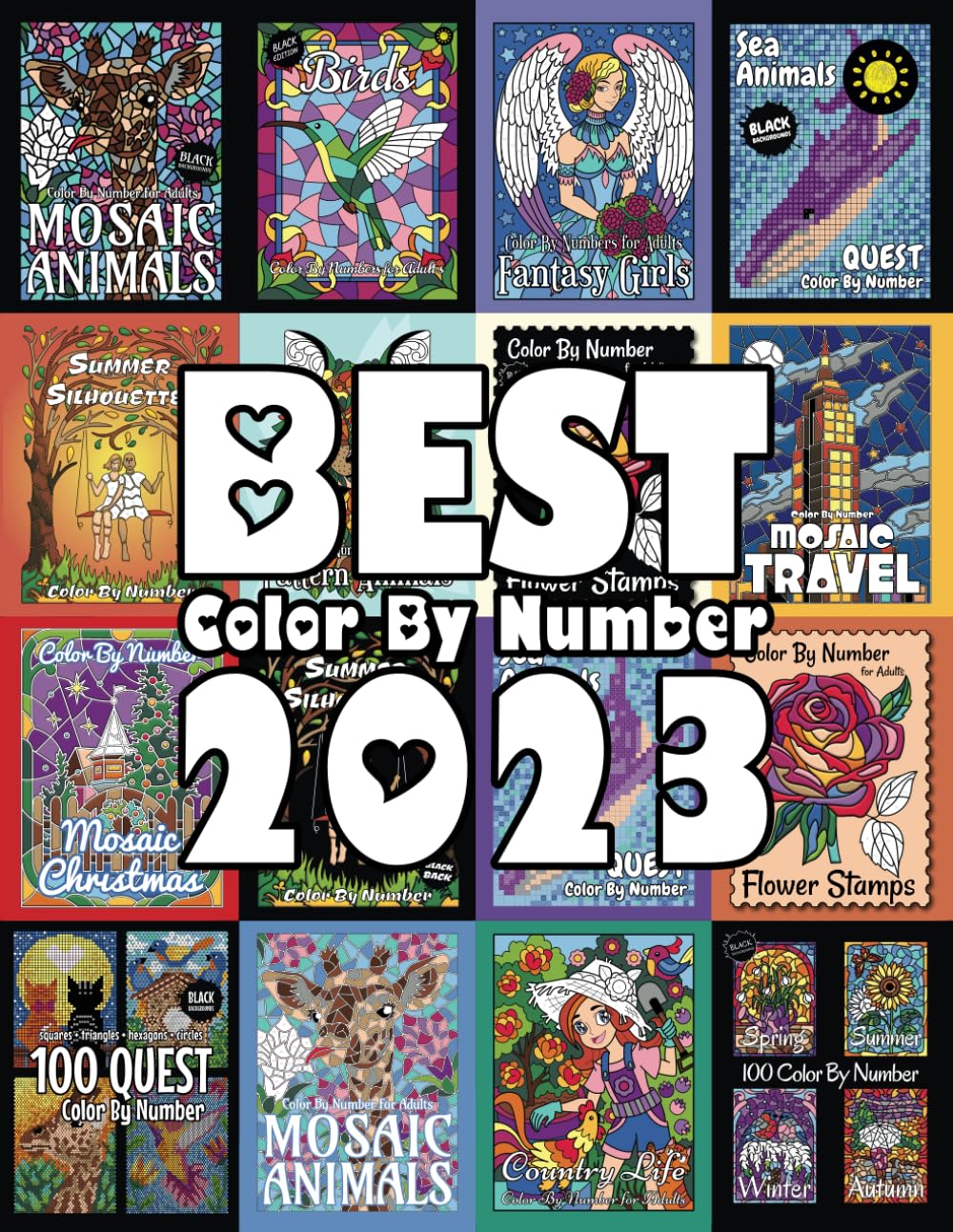 BEST Color By Number 2023: 50+ Color By Number Coloring Designs from 2023 for Adults Relaxation