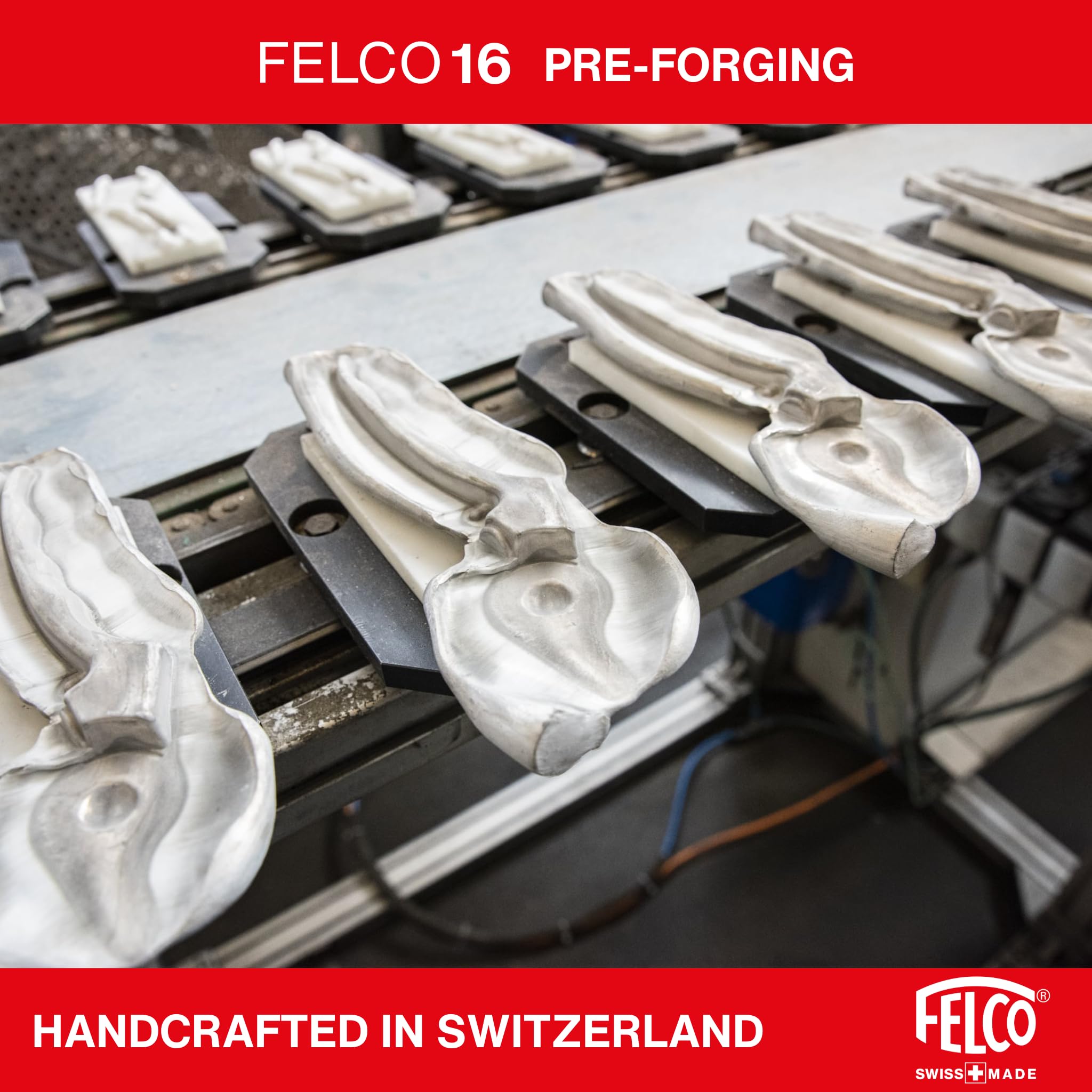 FELCO 16 Sekator kowadełkowy bypass dla leworęcznych, średnia dłoń, ostrze 42 mm ze stali hartowanej, aluminiowe kute uchwyty, precyzyjne cięcie do 20 mm, ergonomia szwajcarska