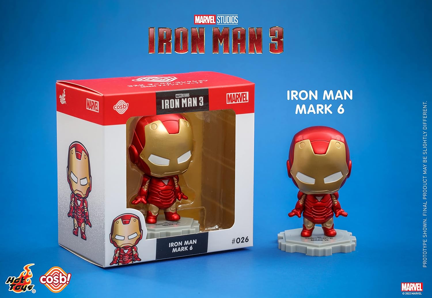 ホットトイズ(Hot Toys) Cosbi Marvel Collection CBX065 Iron Man 3 Movie Iron Man Mark 6#026 Non-Scale Figure, Red, Height Approx. 3.1 inches (8 cm)