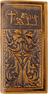 Men's Rodeo Wallet Western RFID-Blocking Leather Wallet Bifold Long Cowboy Long Wallets