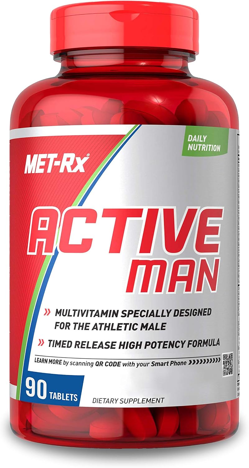 MET-Rx Active Man Multivitamin for Men, with Vitamins D, C, E, and B12, 90 Tablets
