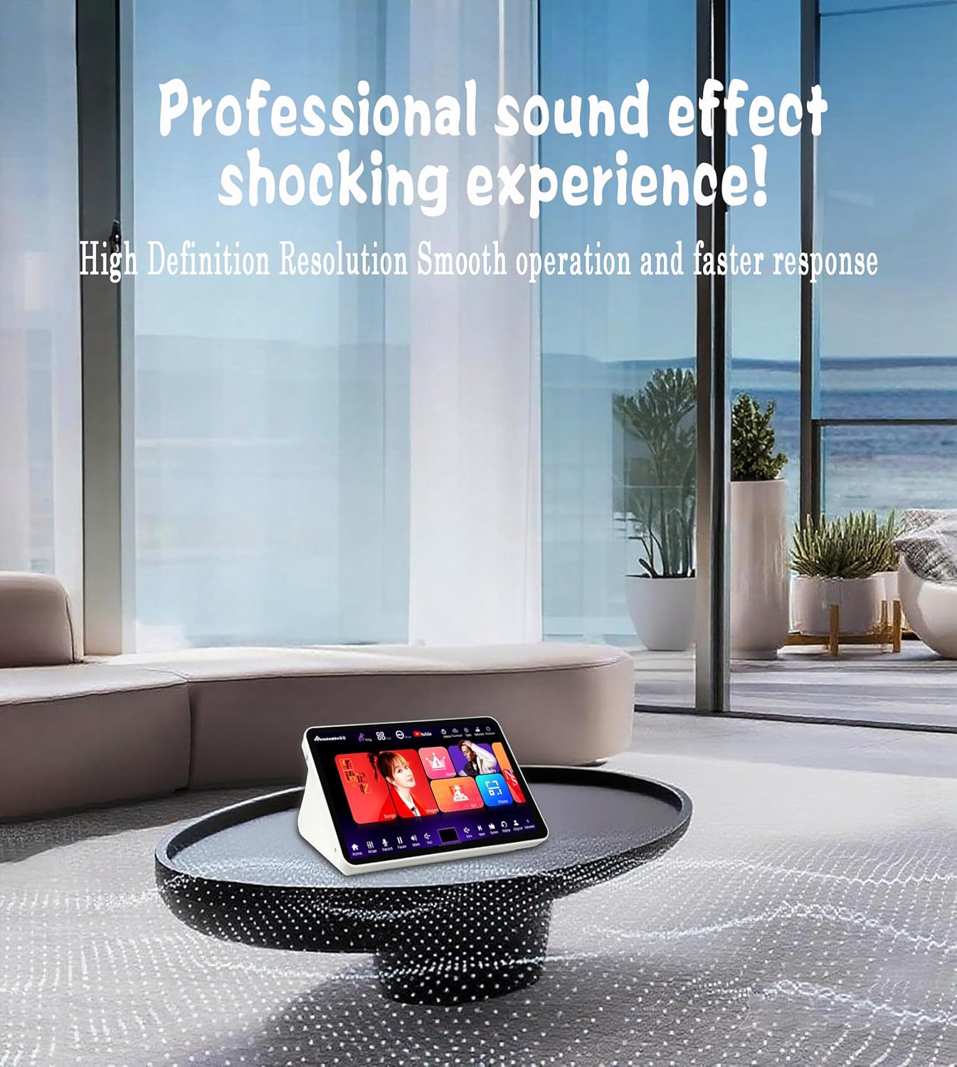 11.6-inch Full Touch Screen Karaoke Machine (with Microphone) - Home KTV System, Supports Bluetooth 5.0, Built-in YouTube Online Videos, Perfect for Family Gatherings and Parties (6TB)