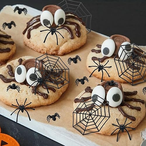 Miniatura 5 de DRWATE Murciélagos de plástico para Halloween, arañas, cabeza de cráneo, 150 unidades, mini murciélagos, arañas, cabezas de cráneo, telarañas para