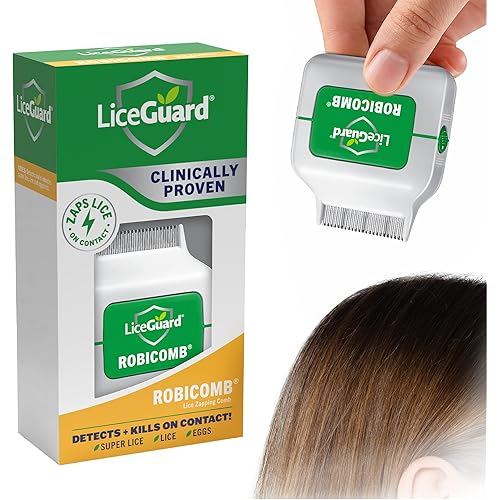 LiceGuard RobiComb Electronic Head Lice Comb, Gentle Lice Treatment for Kids & Adults, Clinically Tested Zapping Nit Comb Detects & Kills Super Lice in Thick, Fine & Curly Hair, Microcharge Technology