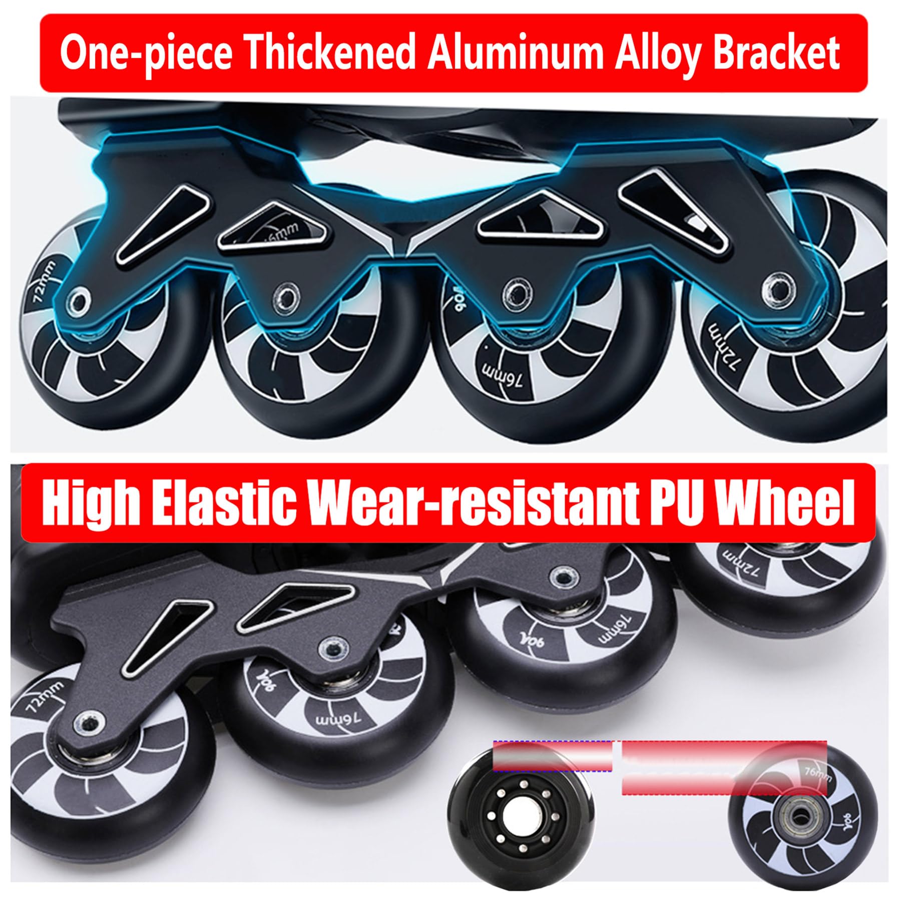 Rollers en Ligne, Roller Adulte Homme Femme, Roller Skate Shoes, Patin À roulettes avec Doublure Lavable Et Roues en PU Résistantes À l'usure