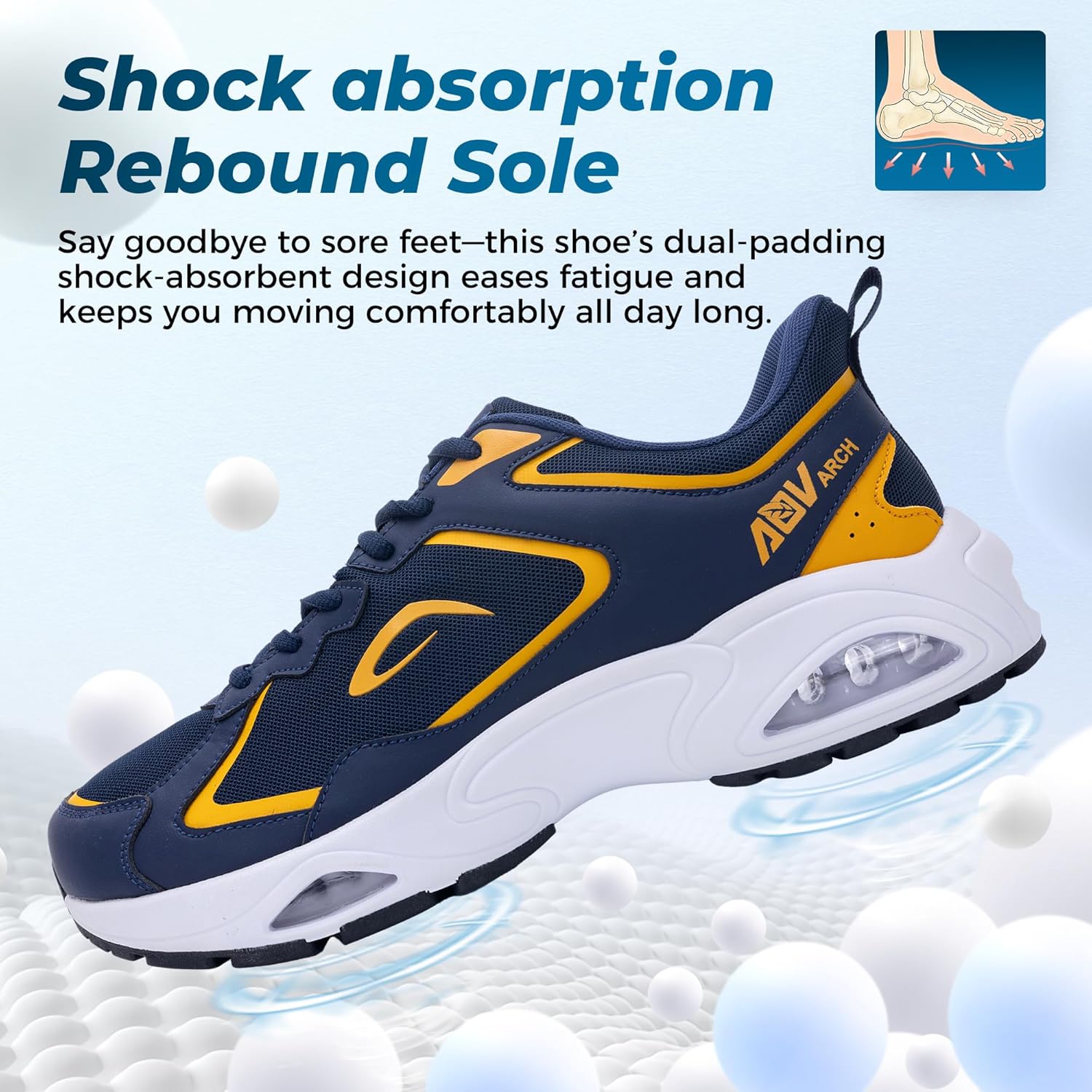 Autper Wide Toe Box Running Shoes for Men Arch Support Walking Sneakers Orthotic Slip On Tennis Shoes for Bunions Plantar Fasciitis, Flat Feet, Heel Pain Relief