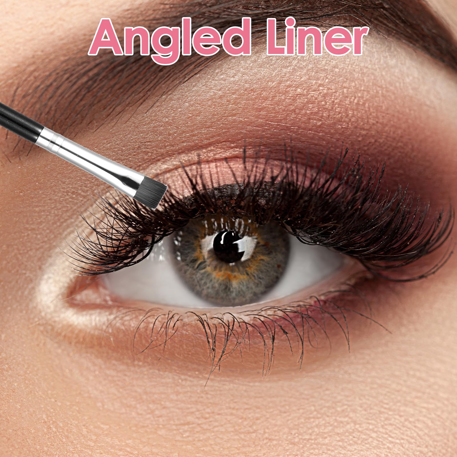 6 pennelli sottili e piatti per eyeliner, pennello preciso per definire le sopracciglia, pennello piatto per sopracciglia, correttore, setole sintetiche rigide, sottili, per definire il trucco delle