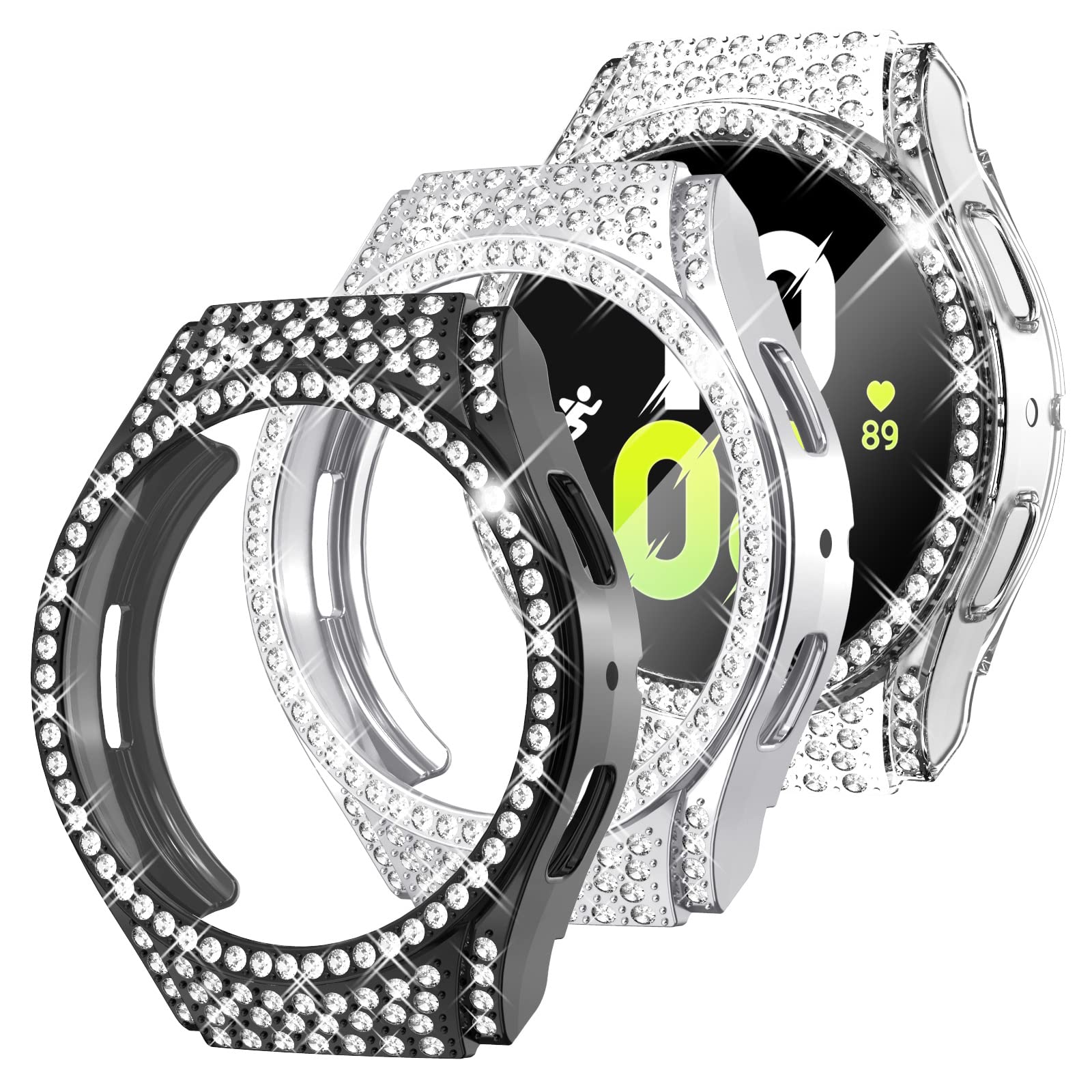 Surace Soft TPU Case for Galaxy Watch 5 Galaxy Watch 4 40mm Screen Protector Case Bling Crystal Diamond