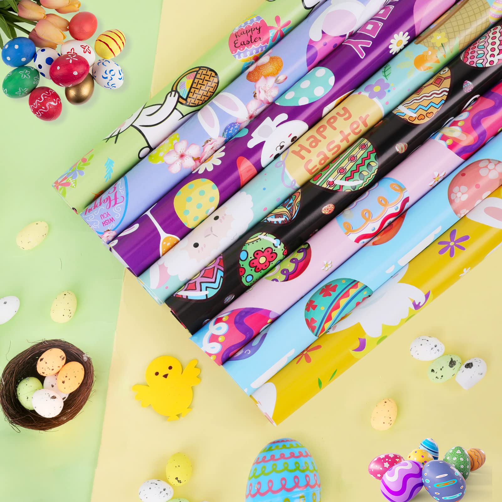 WRAPAHOLIC Carta Regalo Pasquale Kraft 43cmx10m: Coniglietti E Pecore Per Confezioni Regalo