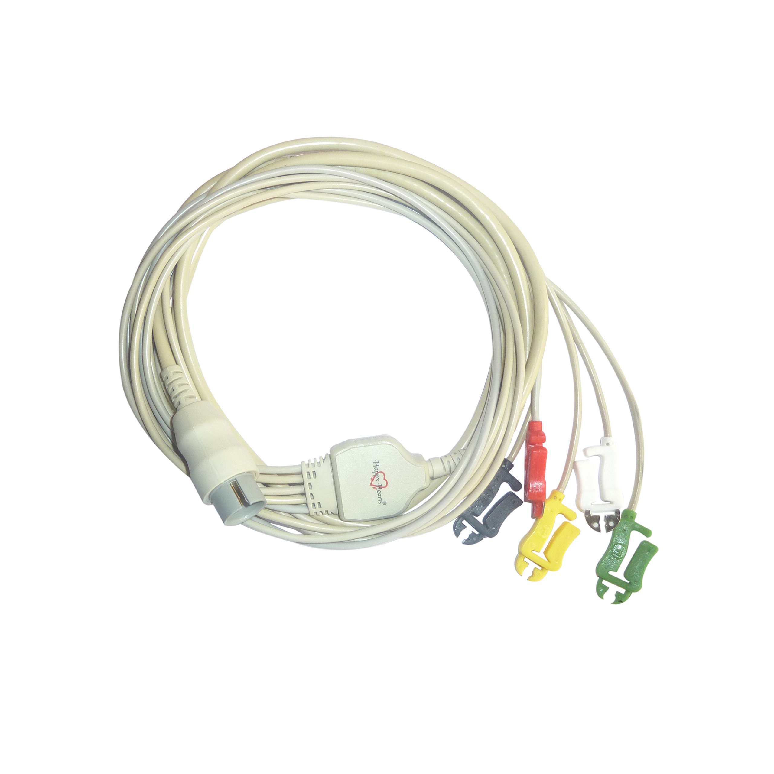 5 Lead ECG Cable Compatible with Spacelab 17 Pin Clip type