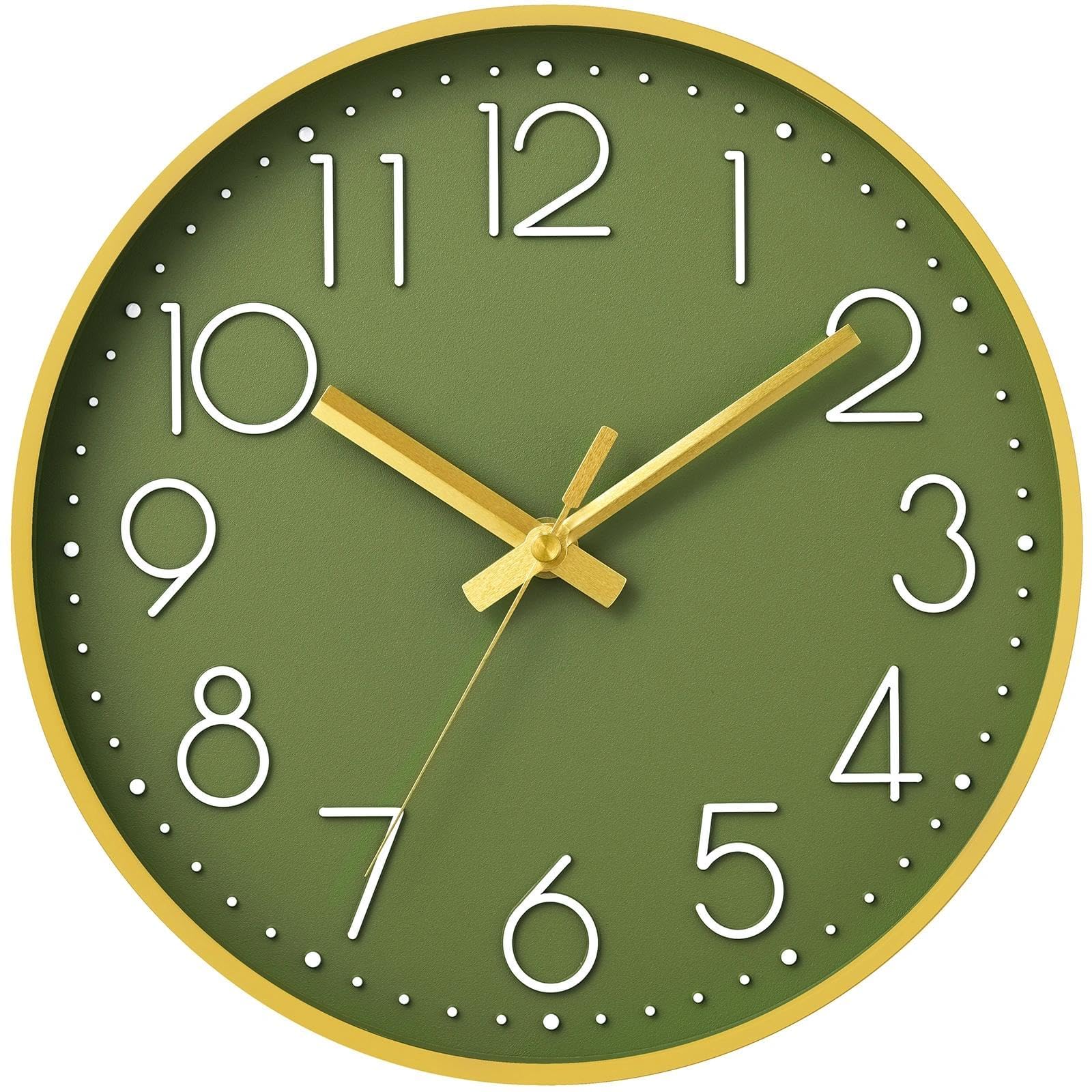 Photo 1 of DAXSMY 8 Inch Wall Clock, Green
