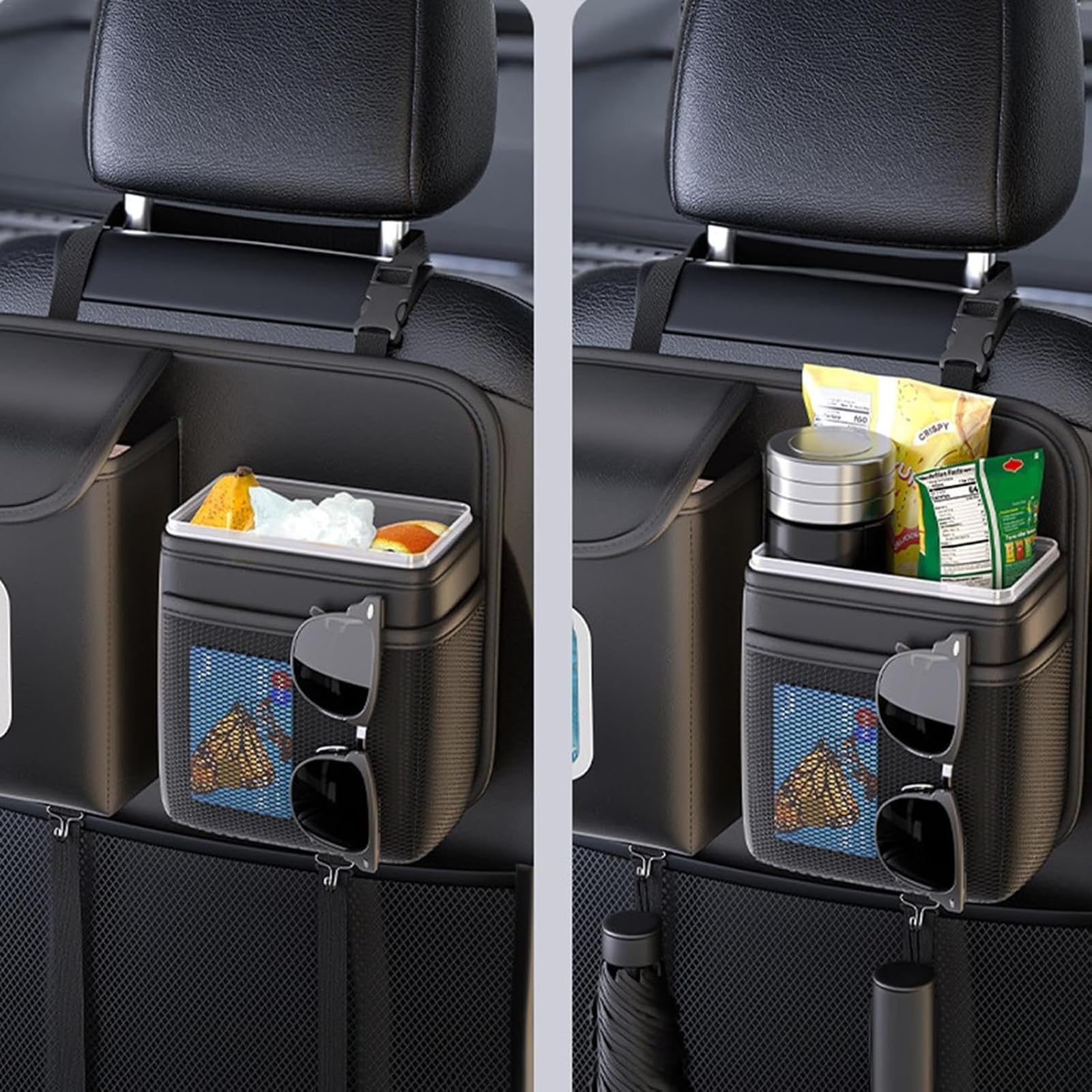 Genérico Organizador Asiento Trasero Coche para Skoda Rapid 2013-2021, Universal Cuero Bolsa Almacenamiento Impermeable Viajes para Botellas Juguetes Pañuelos