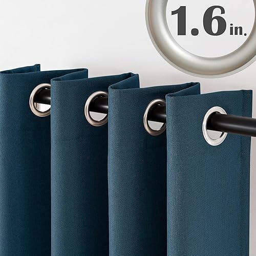 Miniatura 4 de jinchan Cortina de lino con textura de oscurecimiento de habitación para sala de estar, dormitorio, extra ancha para divisor de habitación, panel de