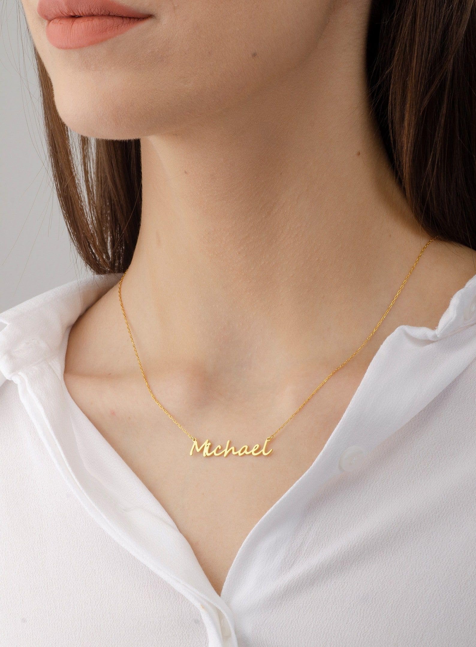 Plata de ley collar con nombre, personalizado joya Navidad para ella para mamá