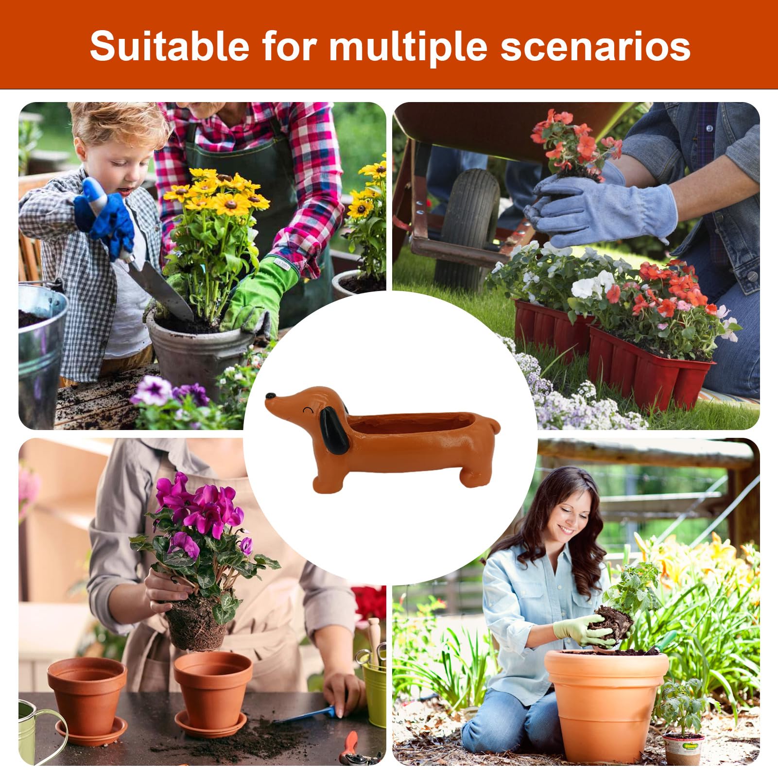 Amazon.com: awakentti Dachshund Planter, Cactus Planter Pots, Dog