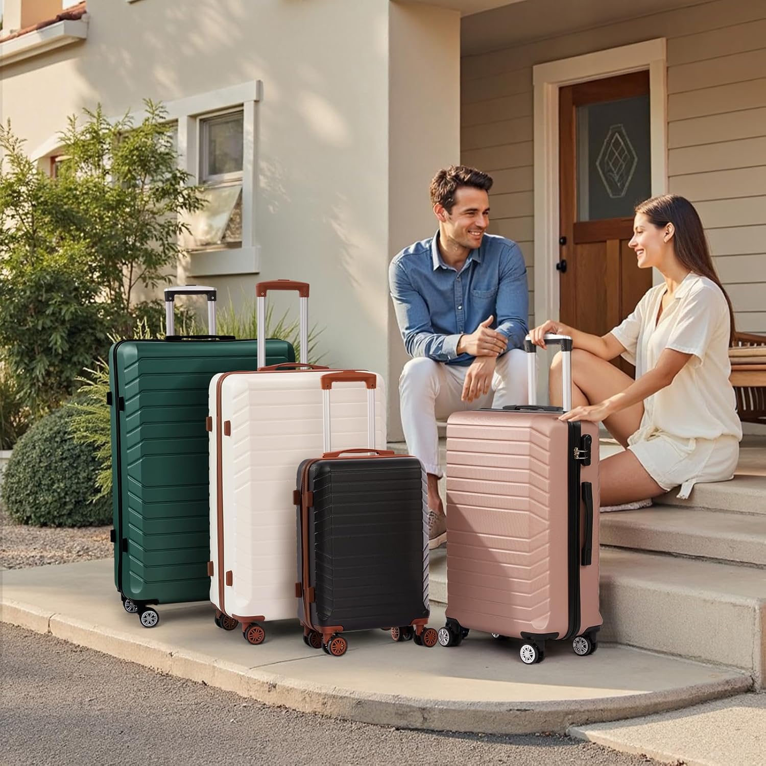 Luggage Sets 2 Piece, 9 Piece Travel Suitcase Set, 20 inch Carry on Luggage, 28 inch Checked Luggage for Women with 7PC Organize Bags