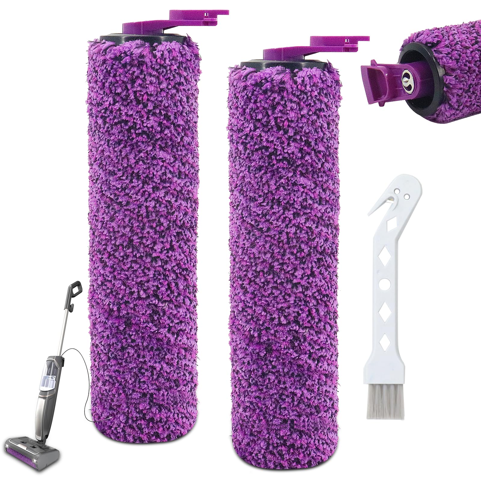 2 Pack SD201 Roller Brush for Shark Steam Pickup, 2 Brush 1 Cleaning Tool