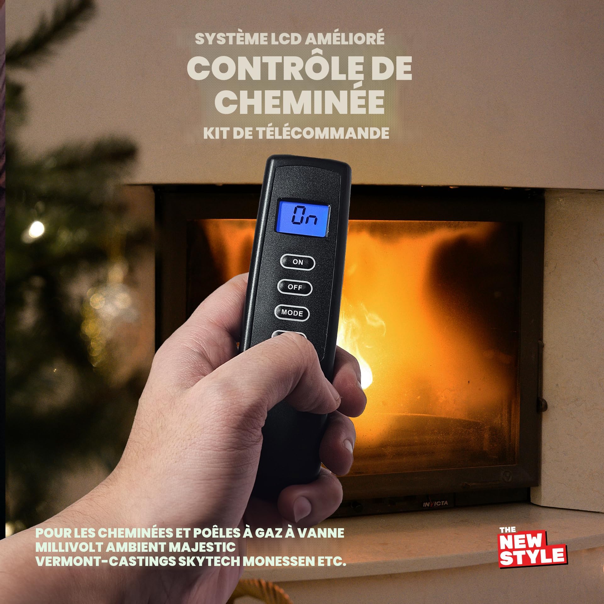 Kit de télécommande pour cheminée à gaz pour valve Millivolt, télécommande marche/arrêt pour cheminée Skytech, ambiant, Majestic et plus encore