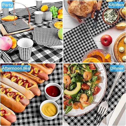 Miniatura 10 de Gatherfun Suministros para fiestas, servilletas de papel desechables amarillas y blancas para fiesta de Pascua (3 capas, 6.5 x 6.5 pulgadas, paquete