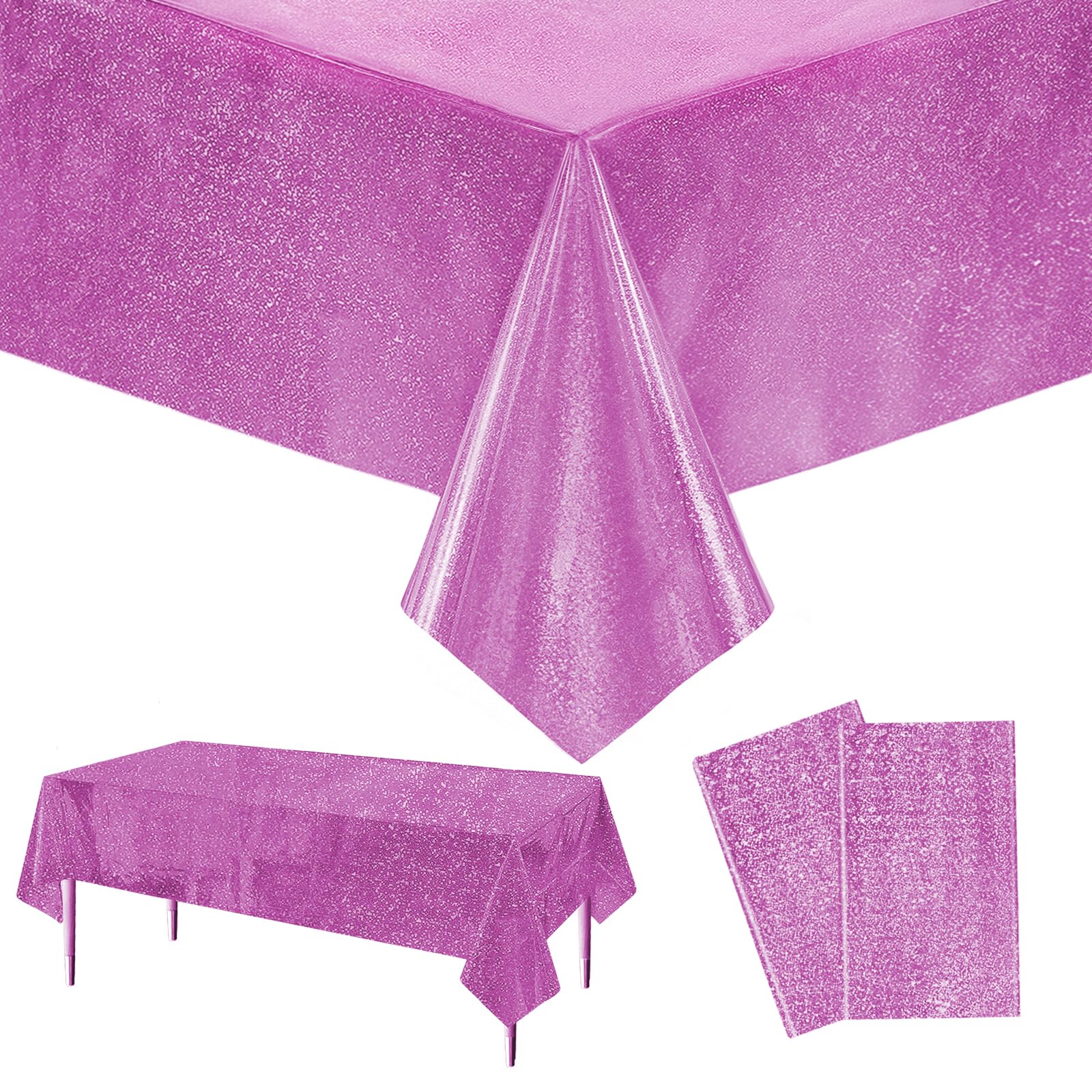 flintronic Nappe de Fête, 2 Pièces Nappe de Fête Rectangulaire 137x274, Nappes Irisée, Fêtes Décoration, pour Fête Anniversaire Enfant/Adulte, Mariages, Pique-niques, Baby Shower, Noël, Événement