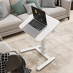 PUNCIA 25" Bureau de pliage mobile Pas d'assemblage nécessaire Pneumatique Sit-Stand. Space, Chambre à coucher et dortoir, blanc