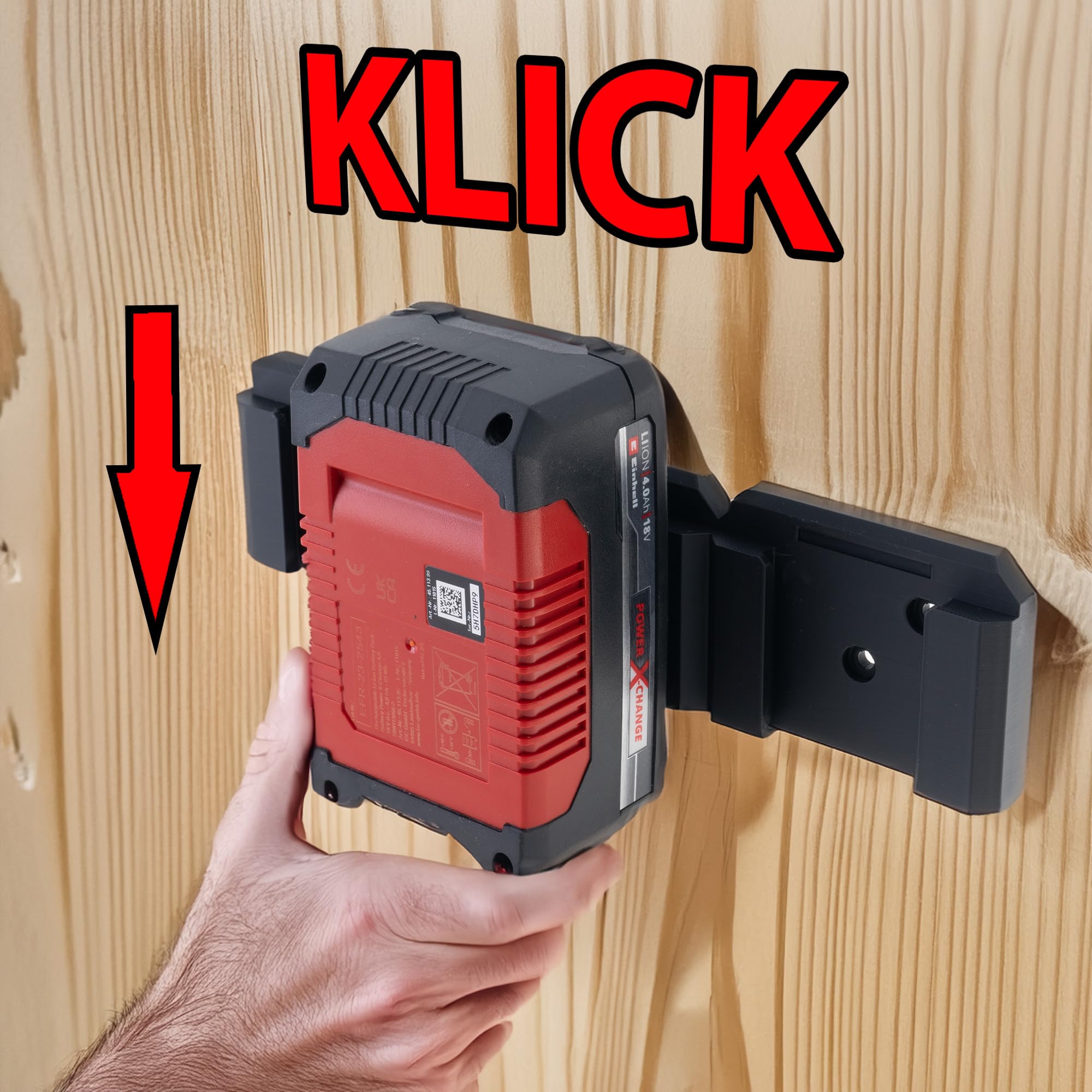 Akku Wandhalterung für Einhell 18V Akkus Power X-Change
