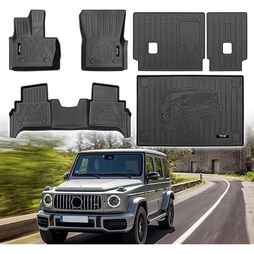 Custom Floor Mats & Cargo Liner & Rear Seat Backrest Mat Full Set for 2019-2025 Mercedes Benz G Class G500 G580 G63 AMG Accessories All Weather TPE Protection (for 2019-2025 Benz G Class Full Set)