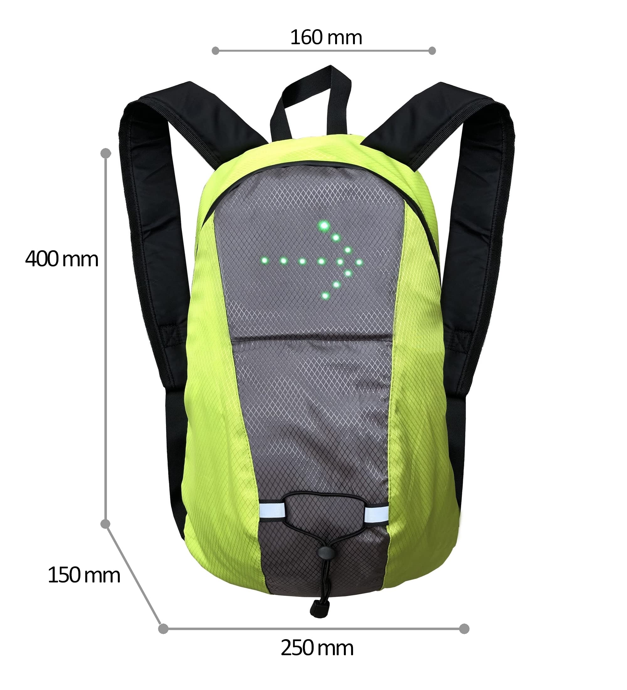 Sac à dos 15L à Leds réfléchissant avec Signalisation de Direction pour Vélo et Trottinette. Télécommande et USB rechargeable. Vendeur français et stock en France