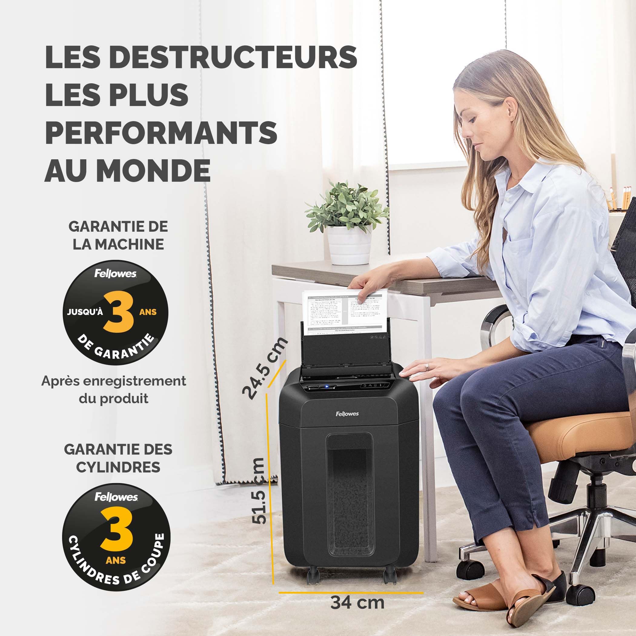 Fellowes Destructeur Hybride AutoMax 90M 90 Feuilles Automatique 9 Manuel P4 Sécurité 17 L Noir