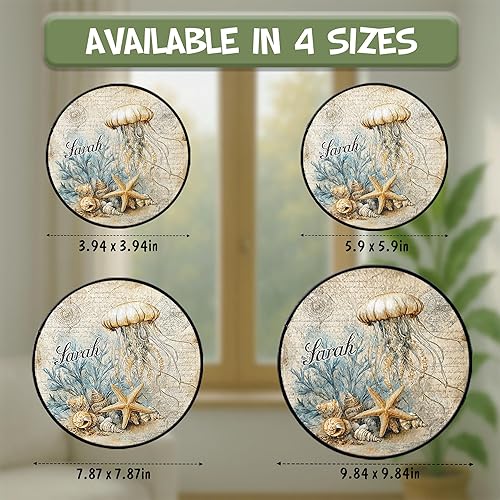 Miniatura 7 de Personalized Name Ocean Themed Suncatcher, Nautical Round Glass Window Hanging Decoration, Gifts for Jellyfish Lovers, Unique Ocean Creatures Sun