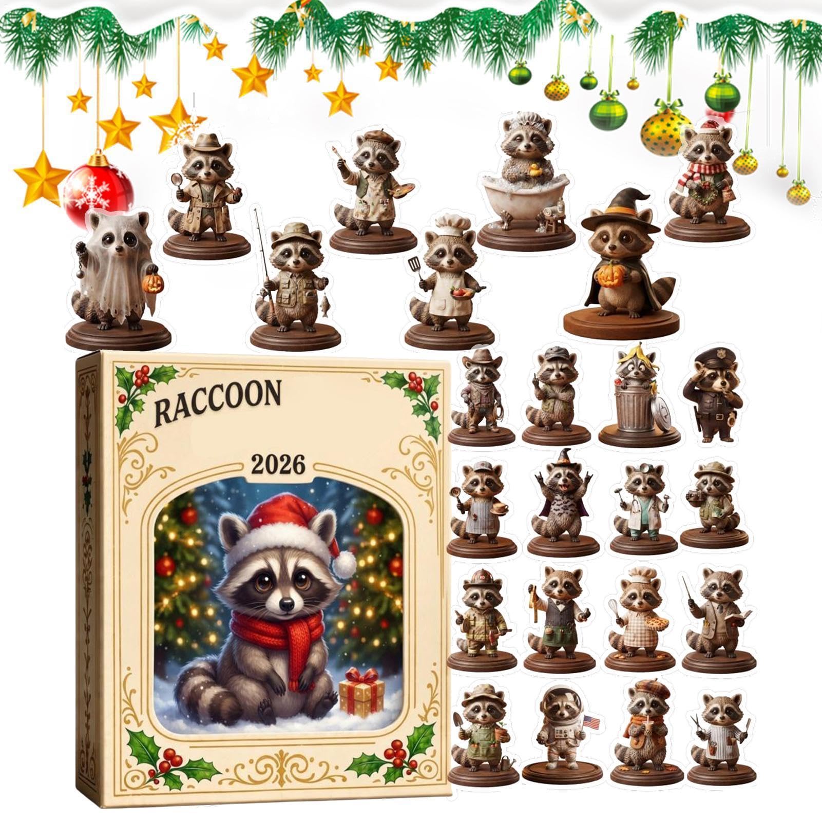Tier-Countdown-Kalender 2D Acryl Ornamente Sammelfiguren | kleine Festtagsfiguren als Kaminsims-Dekoration für Erwachsene, Kinder, für Kaminsims, Fenster, Tür, , Homeoffice,