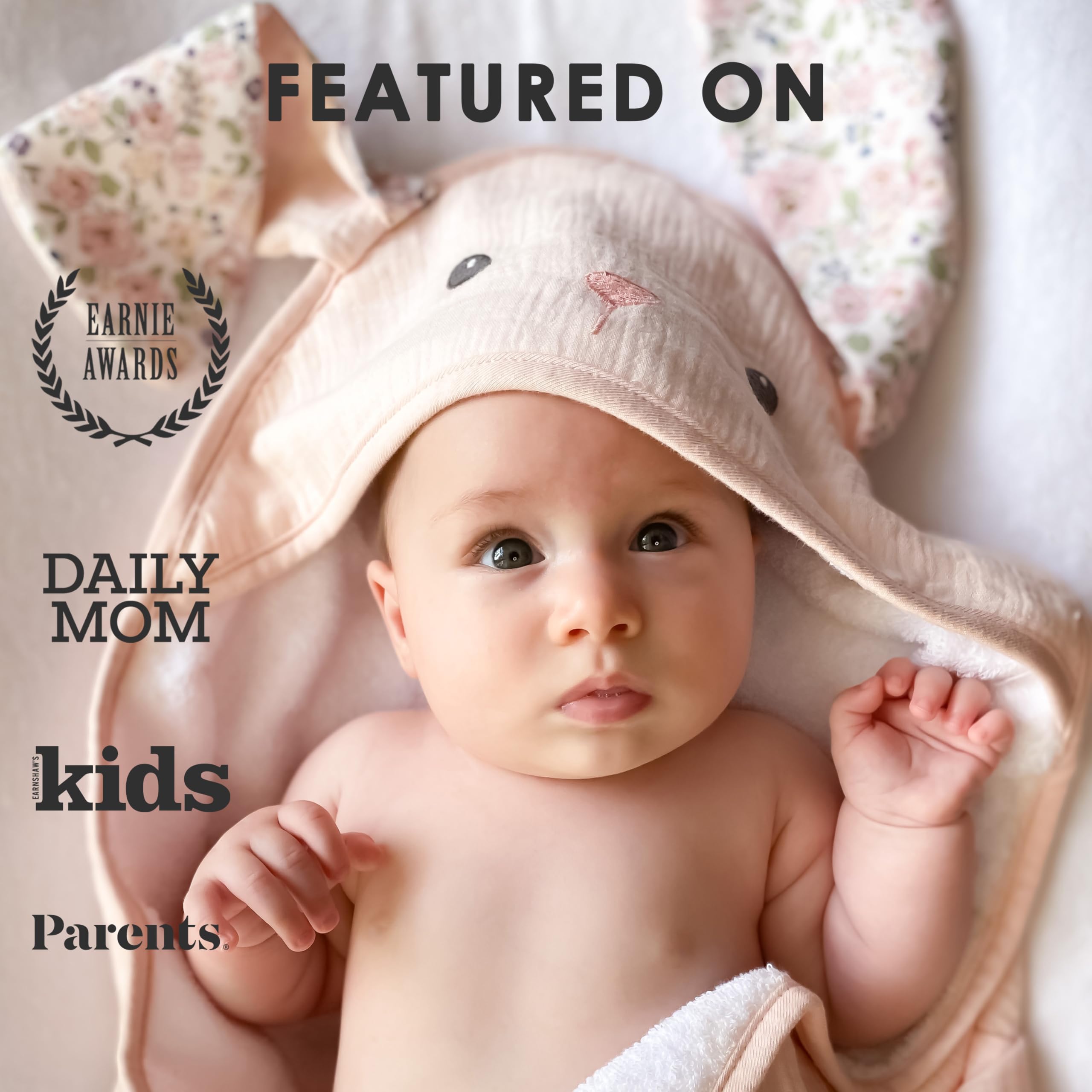 MON AMI Ensemble serviette de bain à capuche et gant de toilette pour bébé de 0 à 18 mois, serviette de bain en coton doux de qualité supérieure, serviette de bain pour tout-petits, pour fête