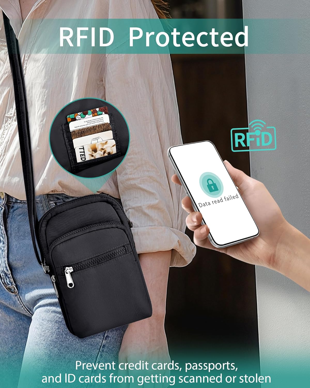 Small Crossbody Bags for Women, Puffy Mini Cross body Cell Phone Shoulder Purse Bag Handbag Travel Wallet with RFID Blocking - Image 4