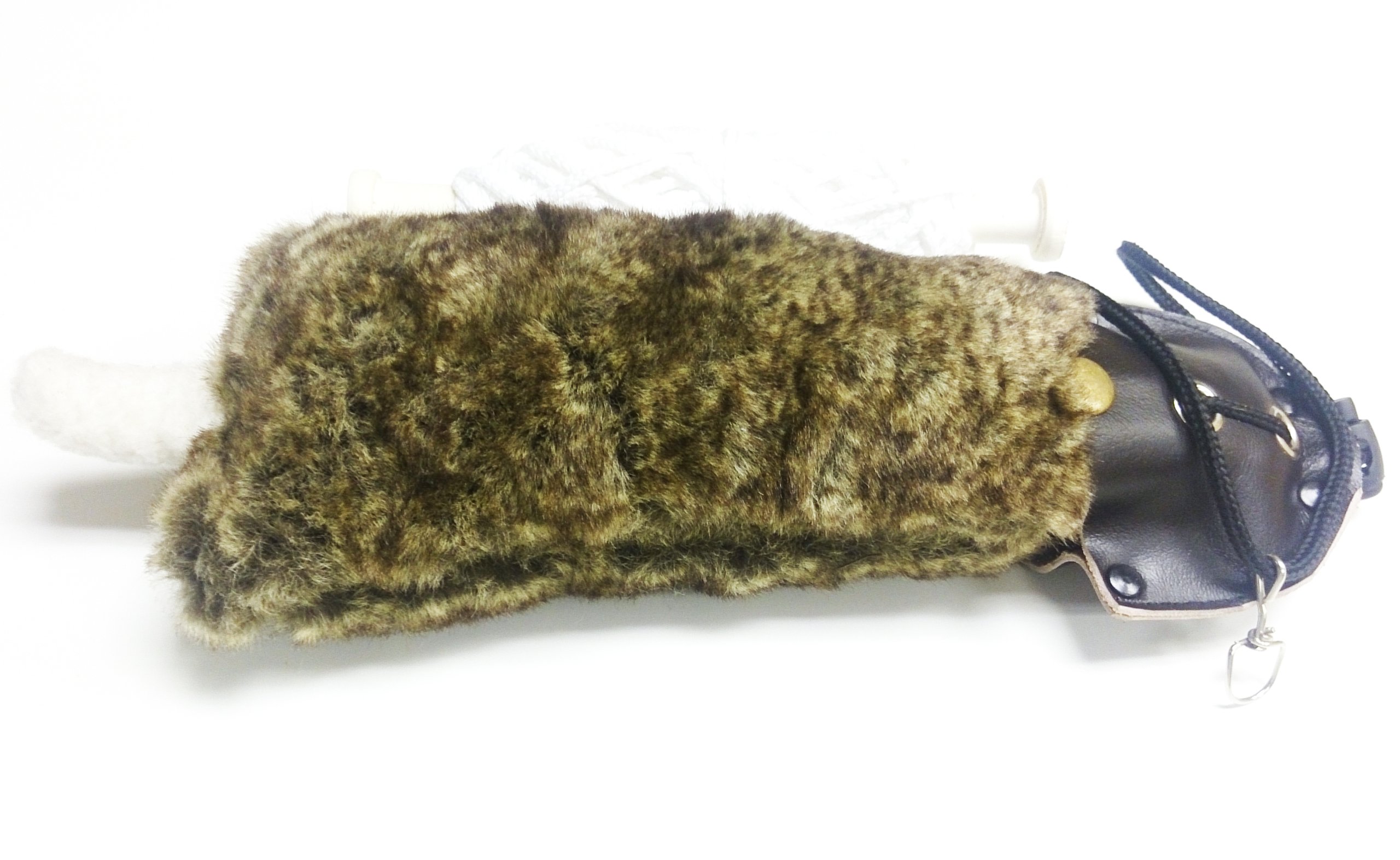 Esca Coniglio In Pelle E Pelliccia Marrone Per Falconeria - Allenamento Falchi E Falconi