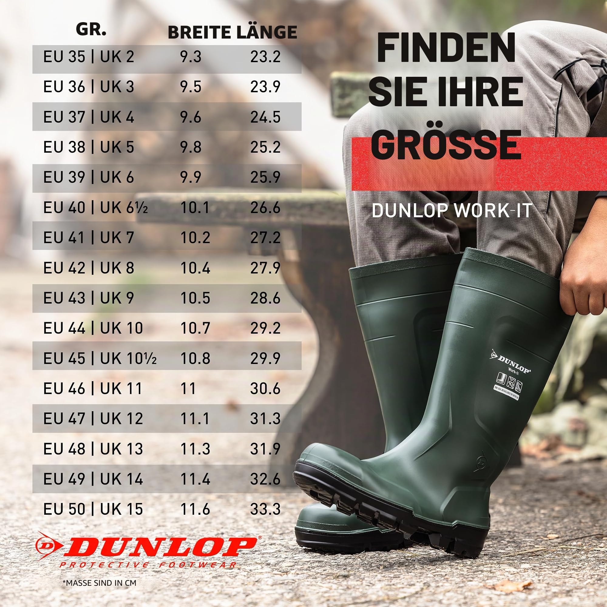 DUNLOP Work-It Full Safety Wellington Green