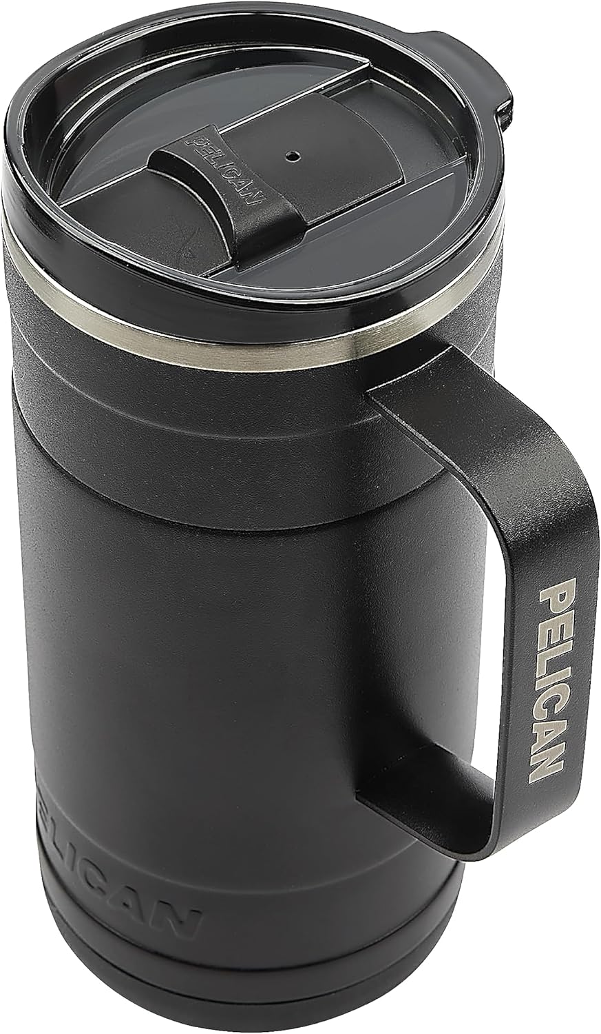 Pelican Hydration Pelican Ridge™ 18 oz Vacuum Insulated Tumbler - Recycled Stainless Steel Double Wall Travel with Dual Lid, Powder Coated Insulated Coffee Mug For Hot Cold Drinks, Jet Black - Image 7