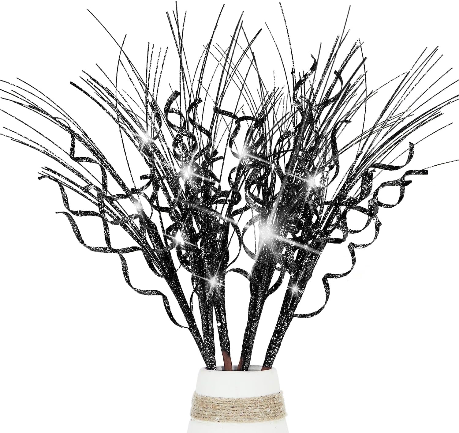 Glitter Curly Artificial Christmas Picks Sprays Ting