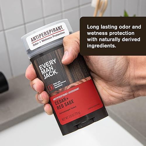 Miniatura 2 de Every Man Jack Desodorante antitranspirante de cedro + salvia roja para hombre, mantente fresco con desodorante antitranspirante para hombre,