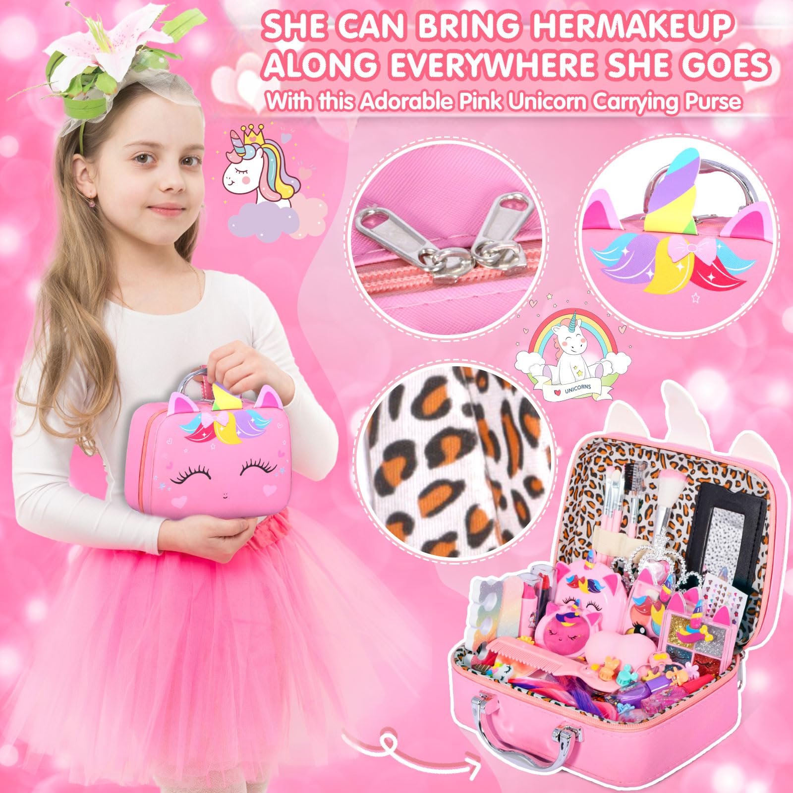33pcs Schminke für Kinder, Kinderschminke Set Mädchen