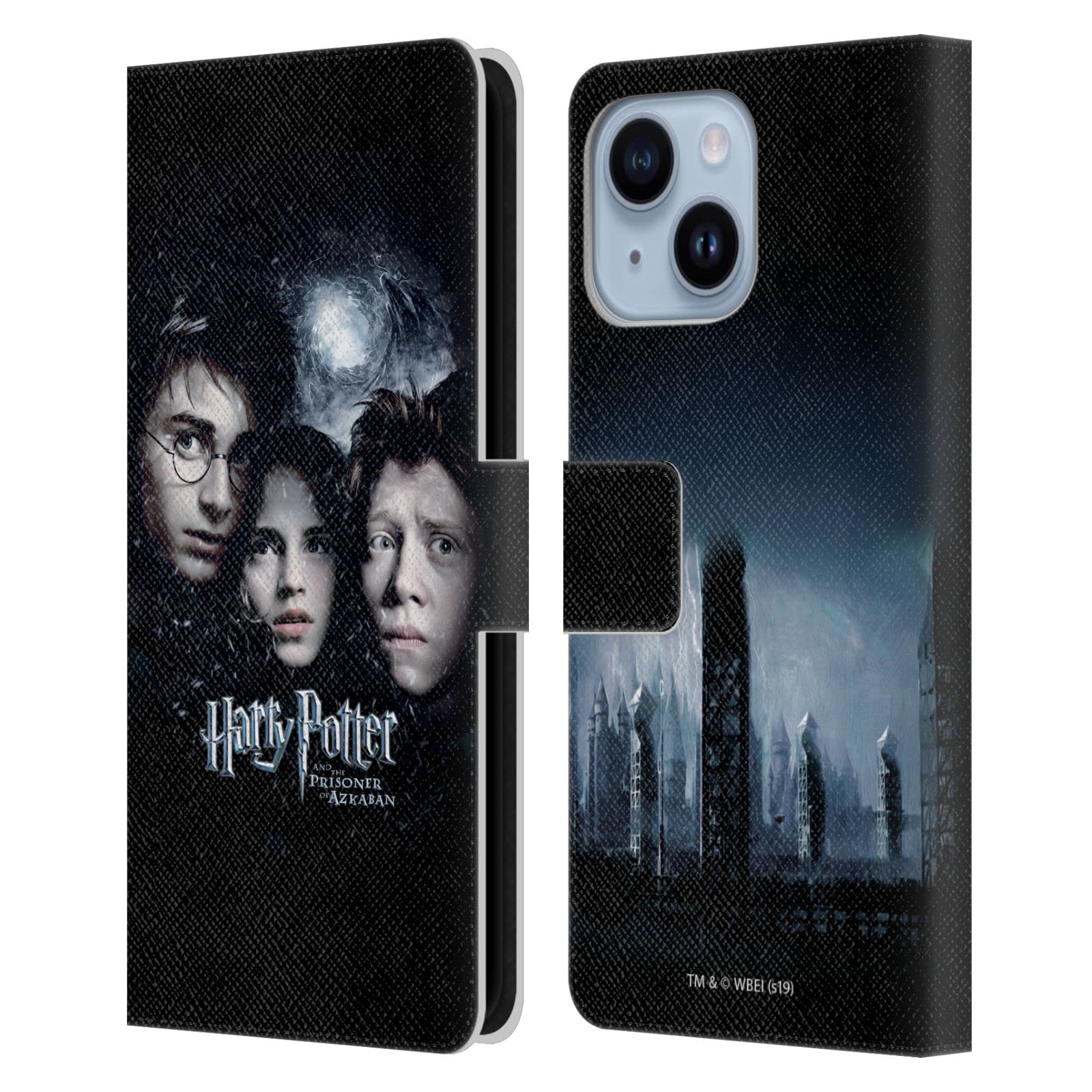 Étui portefeuille iPhone 14 Plus cuir anti-choc design Harry Potter
