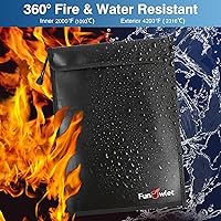 Vista 3 de FunOwlet Bolsa de documentos impermeable ignífuga, paquete de 3 organizadores de almacenamiento con cremallera resistente al fuego y al agua y juego