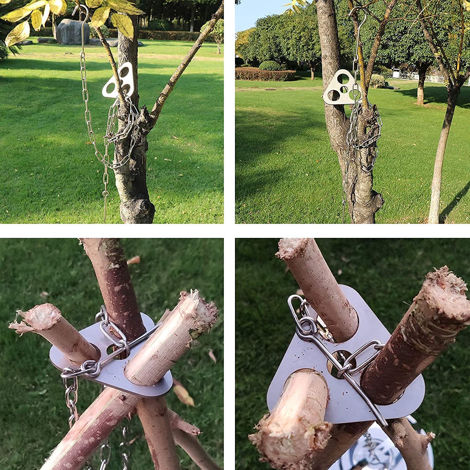 Treppiede Da Campeggio In Acciaio Inox Con Catena - Per Grill, Fornelli E Pentole Da Campo, Portatile - Foto 10