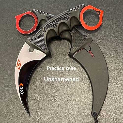 Miniatura 2 de MSGumiho Karambit - Cuchillo de entrenamiento de karambit sin ofensivo, cuchillo de entrenamiento de práctica de acero inoxidable, cuchillo de