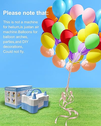 Miniatura 8 de Bomba de globo eléctrica, portátil automática doble boquilla infladora 110 V 600 Wsoplador para decoración de fiestas, hogar