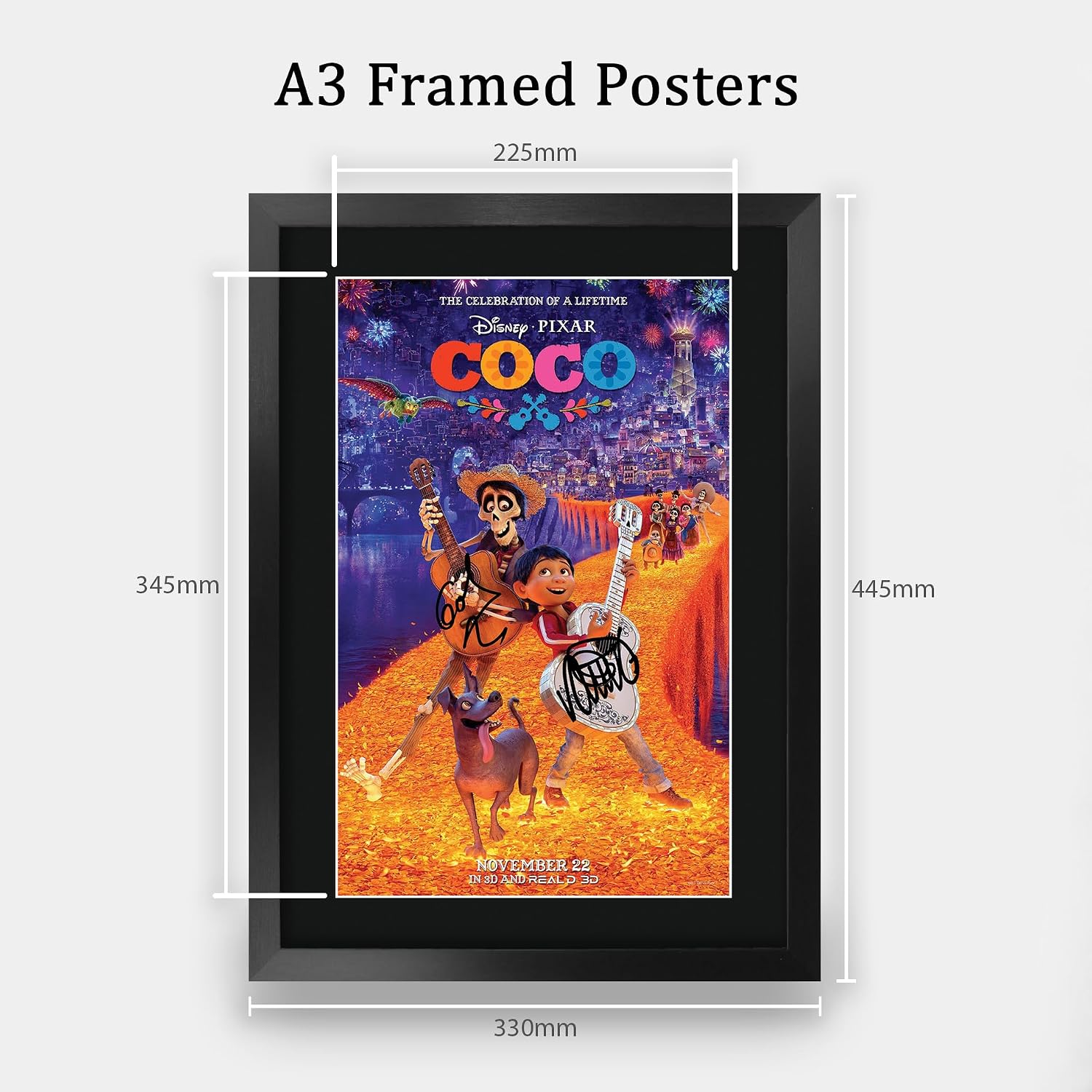 HWC Trading Coco Anthony Gonzalez Gifts Printed Poster Signed Autograph Picture for Movie Memorabilia Fans - 16" x 12" Framed image 2