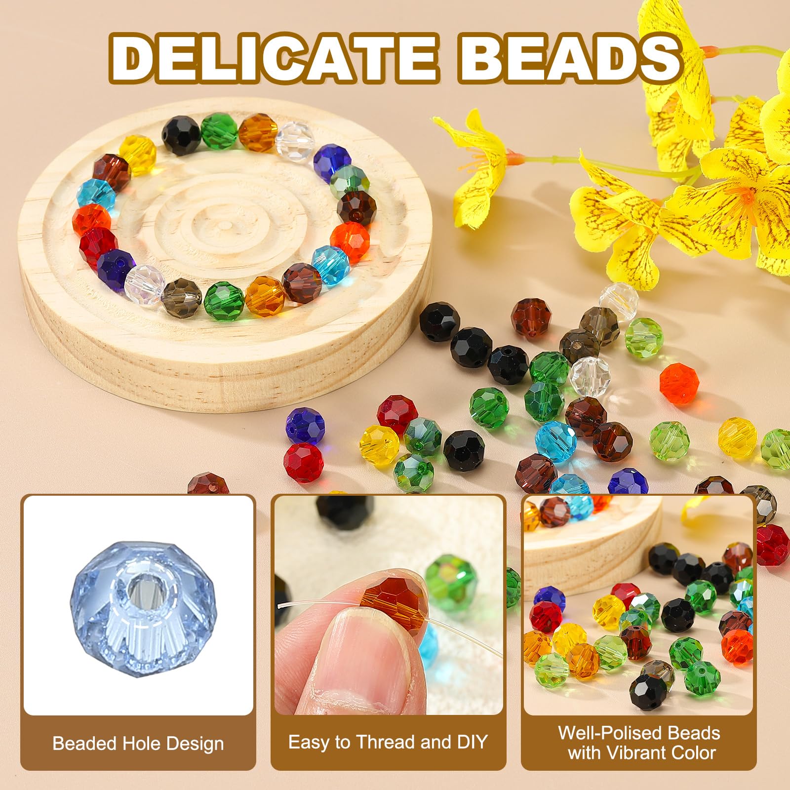 PATIKIL 6mm Bicone Crystal Beads - Image 3