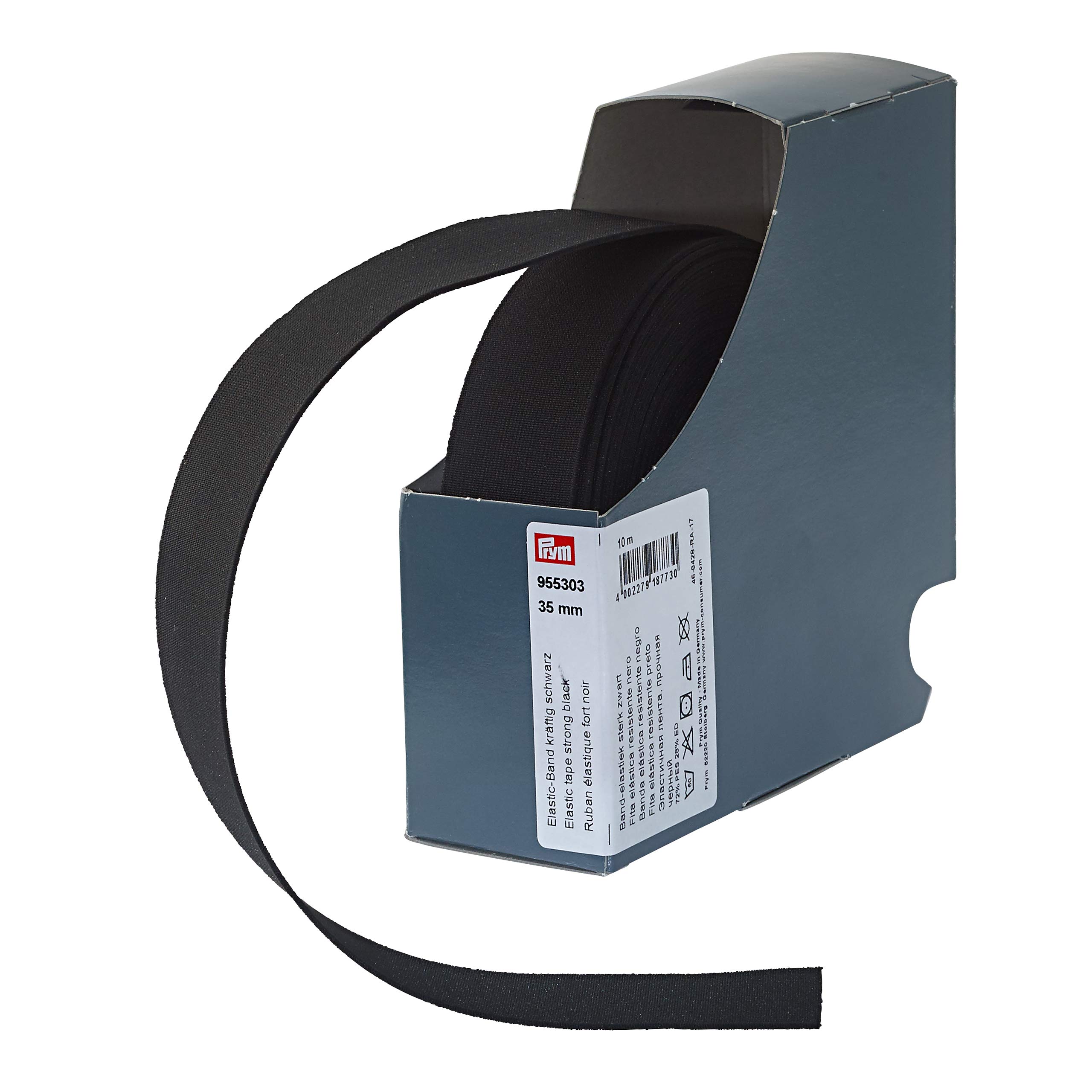 Prym Black 955303 Elastic Band Strong 35 Mm 72% Polyester 28% Ed