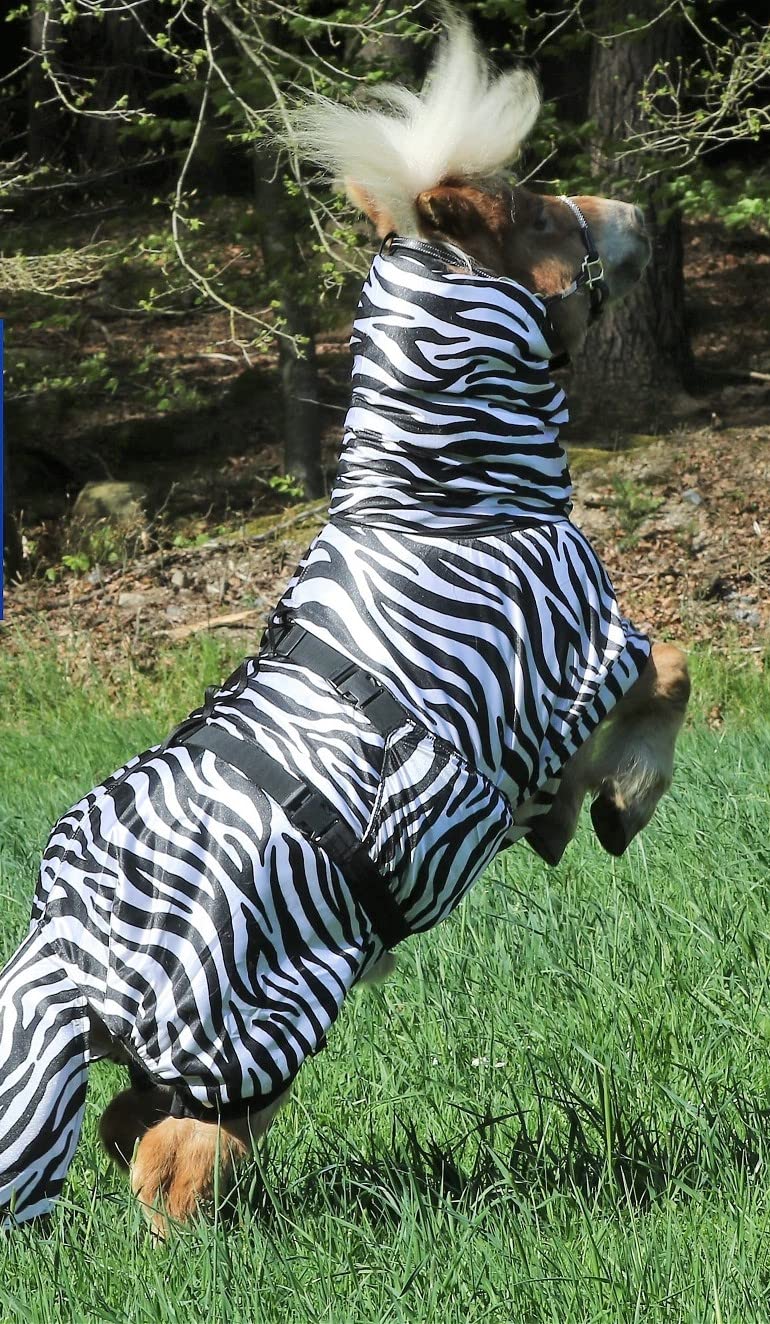 Ekzemerdecke Ekzemer Decke Fliegendecke mit Halsteil Minisehtty Shetty Zebra 60 70 80 90 100 cm Tysons (90)