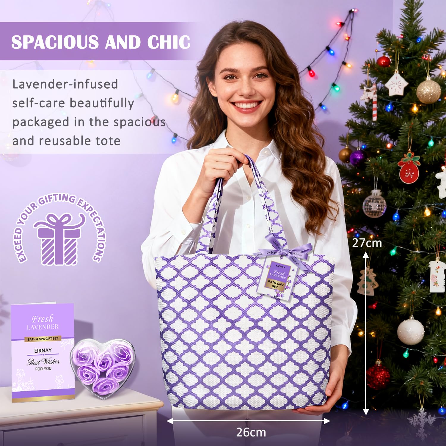 spa gift basket for women lavender set in tote
